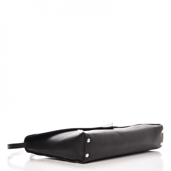 CELINE Natural Calfskin Biker Evening Clutch on Strap Black