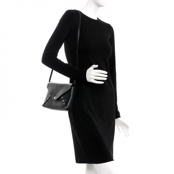 バッグ CELINE BIKER EVENING CLUTCH ON STRAP CELINE Natural Calfskin Biker Evening Clutch on Strap Black
