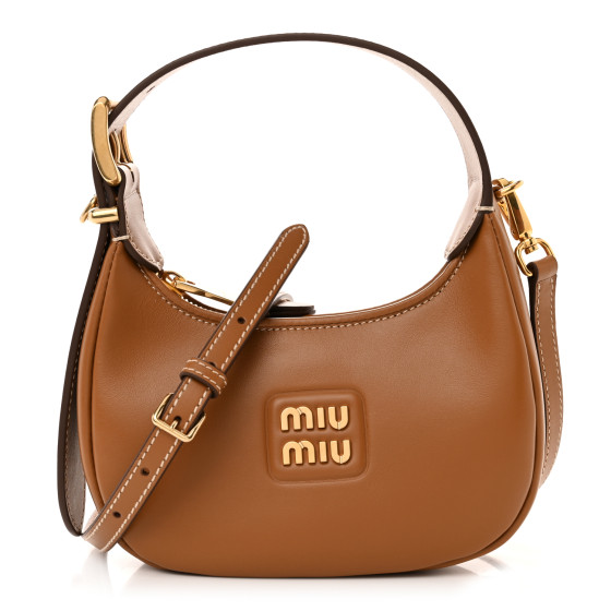 Miioo❤︎ MIU MIU Nappa Hobo Caramel 1339112 | FASHIONPHILE