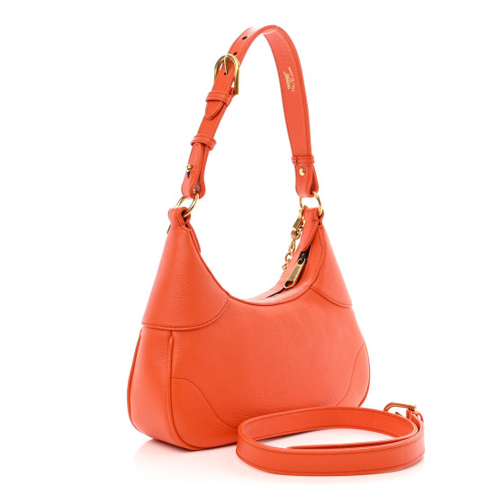 【GUCCI 】GG Aphrodite Soft Goat Shoulder Bag DEEP ORANGE GUCCI Goatskin Small Aphrodite Shoulder Bag Deep Orange