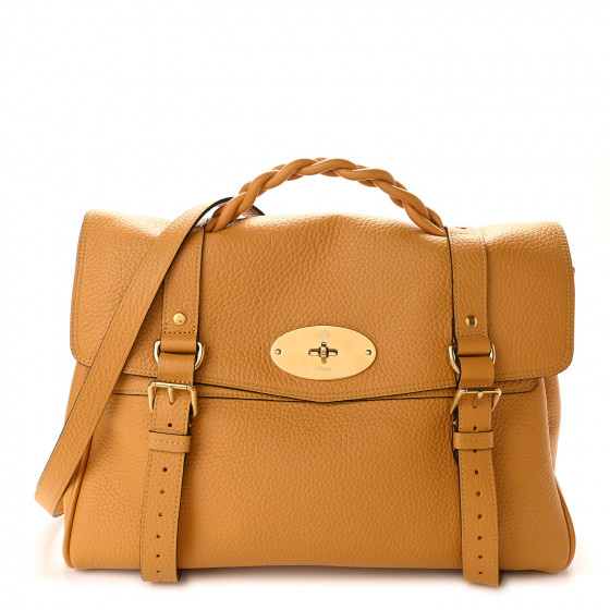 MULBERRY Heavy Grain Oversized Alexa Deep Amber 1030389 | FASHIONPHILE