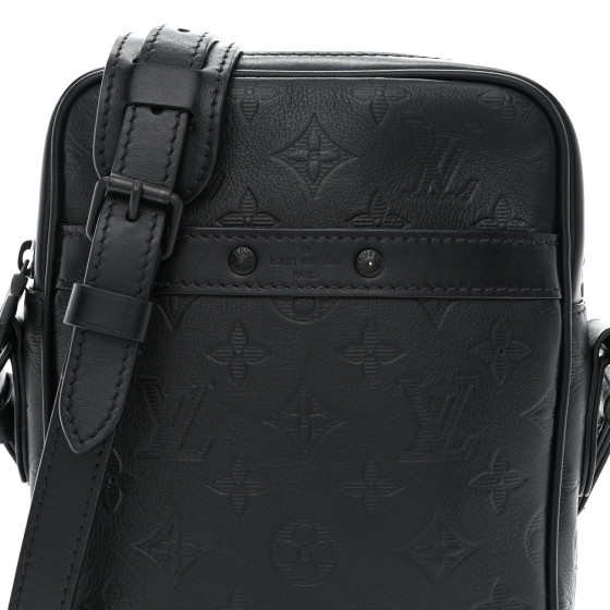 LOUIS VUITTON Calfskin Monogram Shadow Danube PM Black
