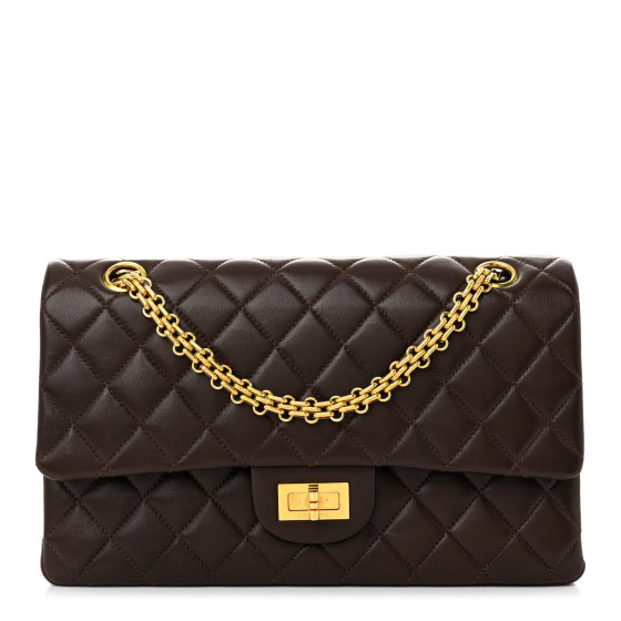 CHANEL Lambskin Quilted 2.55 Reissue 225 Flap Brown 1456121  