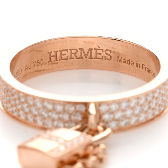 ■可愛いデザイン【 HERMES 】リング Kelly Clochette PM Hermes Kelly Clochette Ring Lock Medium Model Rose Gold 18K
