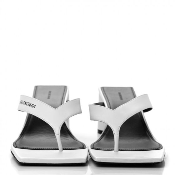 BALENCIAGA Soft Nappa Logo Double Square Flat 60mm Sandals