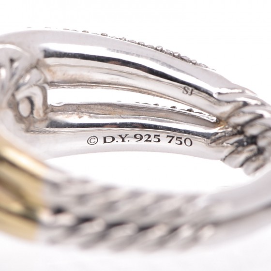 レア　David Yurman 925 ダイヤモンド　天然プラシオライト　リング Vintage David Yurman Signature Collection Sterling Silver