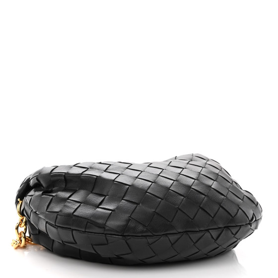 【BOTTEGA VENETA 】MINI LEATHER JODIE BLACK GOLD BOTTEGA VENETA Nappa Intrecciato Mini Chain Jodie Black