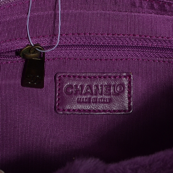 CHANEL Rabbit Fur Shoulder Bag Dark Purple 78230 | FASHIONPHILE