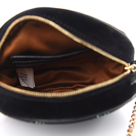 STELLA MCCARTNEY Velvet Crystal Monogram Mini Round