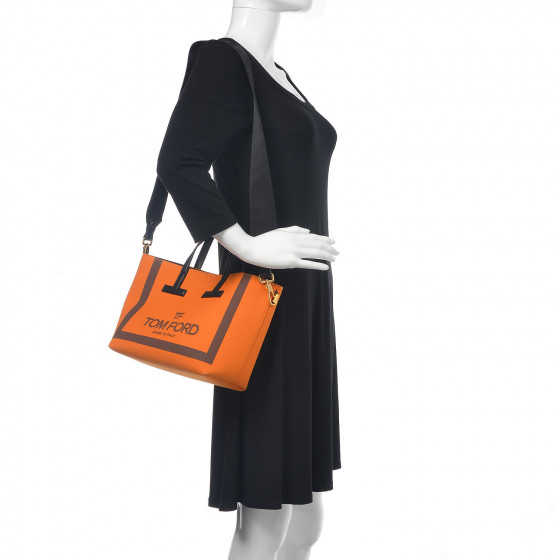 【関税&送料込み】Tom Ford Mini T Large Tote Bag TOM FORD Canvas Mini T Tote Bag Orange 470867 | FASHIONPHILE