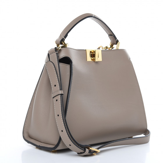 【使い勝手抜群♪】FENDI GREY LEATHER PEKABOO MEDIUM SOFT ピーカブー ISeeU ミディアム レザー ブラウン | Fendi