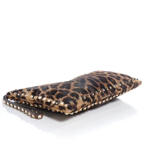 VALENTINO モノグラム コート VALENTINO GARAVANI Calf Hair Leopard Print Rockstud Zip