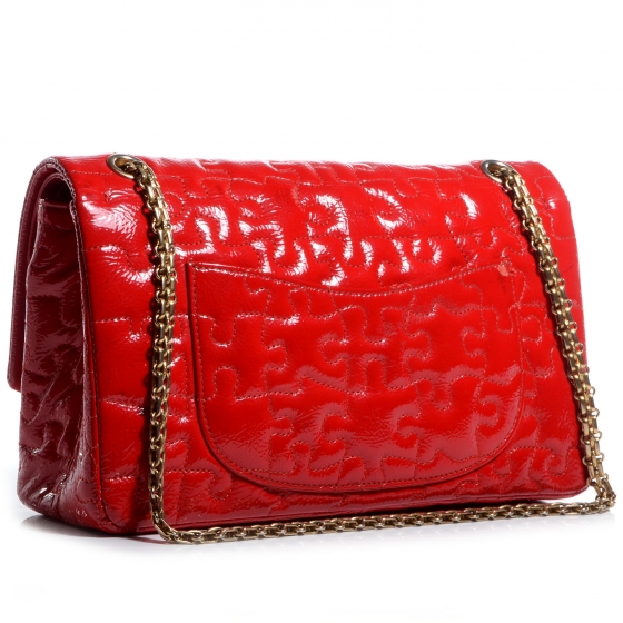 ◆CHANEL◆ Puzzle Flap Bag Chanel Puzzle 2.55 Reissue Blue Patent Flap Bag ○ Labellov