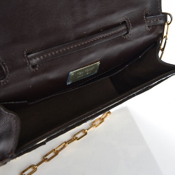 TOM FORD Python Sedgwick Zip Clutch Bag Neutral 228970