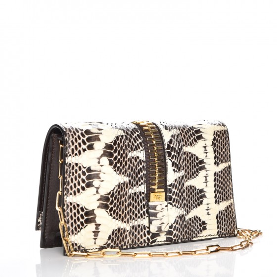 TOM FORD W3532LCL072N1N001 関税送料込 TOM FORD Python Sedgwick Zip Clutch Bag Neutral 228970