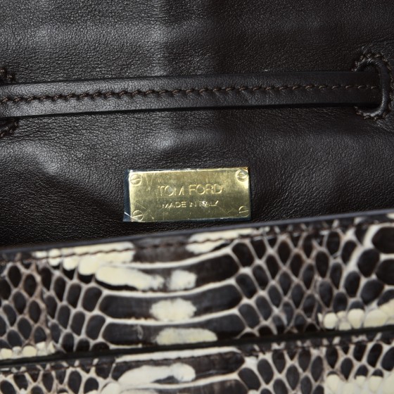 TOM FORD Python Sedgwick Zip Clutch Bag Neutral 228970 TOM FORD Python Sedgwick Zip Clutch Bag Neutral 228970
