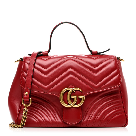 GUCCI  GG MARMONT  ショルダーバッグ HIBIS RED GUCCI GG MARMONT レザーショルダーバッグ HIBIS RED (GUCCI