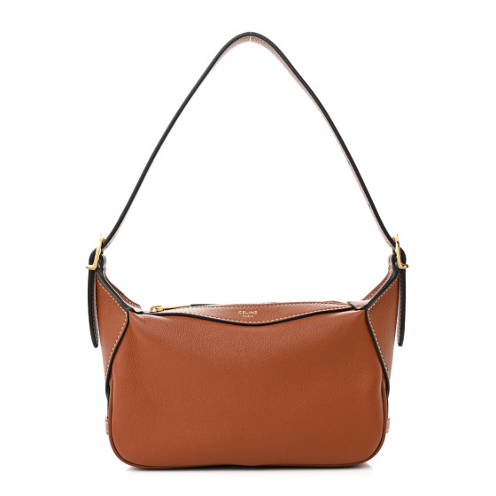 CELINE Supple Calfskin Mini Romy Shoulder Bag Tan