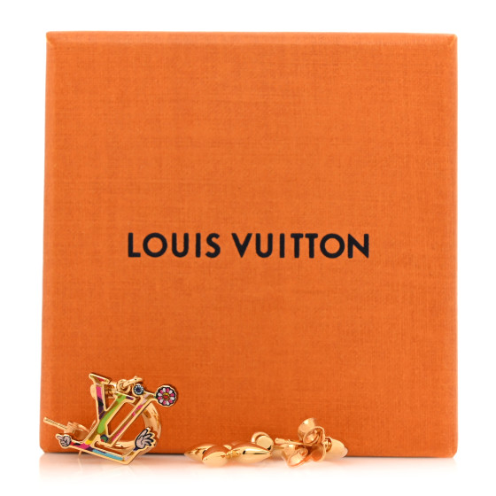 LOUIS VUITTON LV X TM Superflat Earrings Gold Multicolor