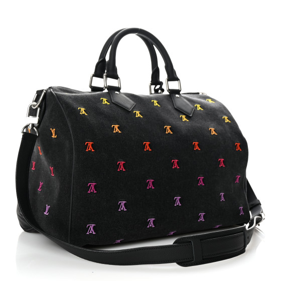 LOUIS VUITTON LV Blason Denim Speedy Bandouliere 40 Black