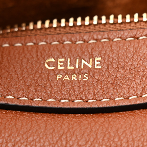 CELINE Supple Calfskin Mini Romy Shoulder Bag Tan 1672188