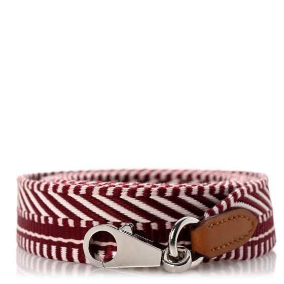 HERMES Toile Swift 25mm Sangle Cavale Shoulder Strap Red
