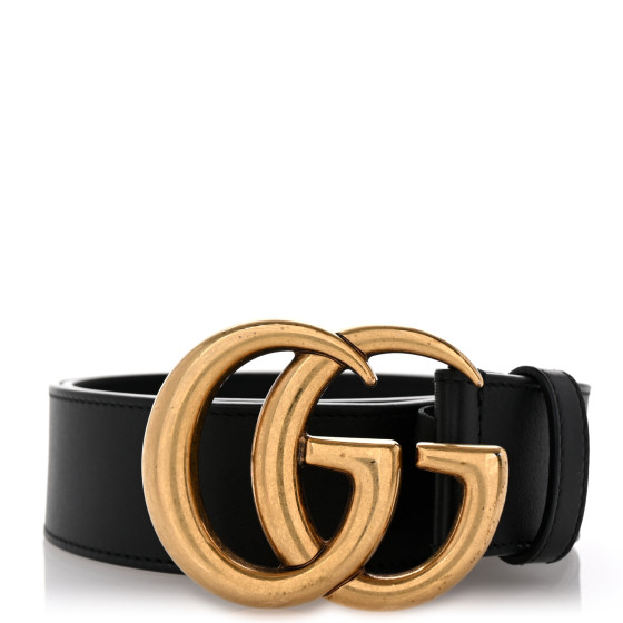 GUCCI ブラック ベルト サイズ85-34 GUCCI Textured Calfskin Double G 40mm Belt 85 34 Black
