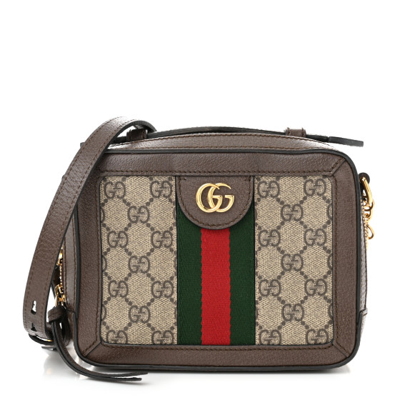 GUCCI GG Supreme Monogram Mini Ophidia Top Handle Shoulder