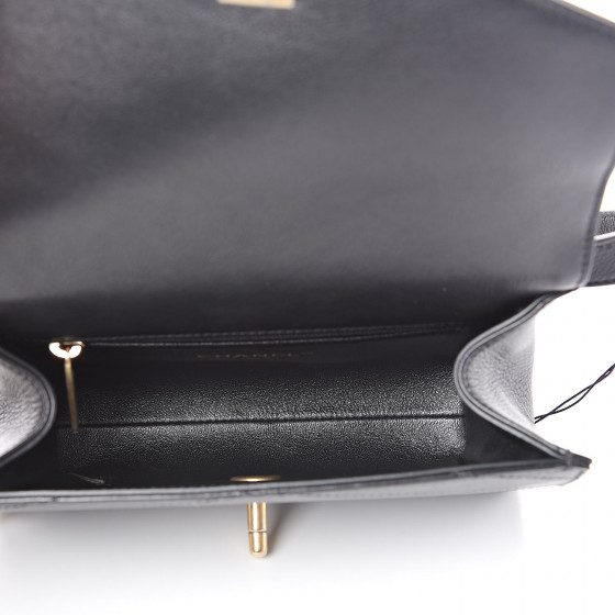 CHANEL Calfskin Chevron Stitched Coco Waist Bag Black 515726