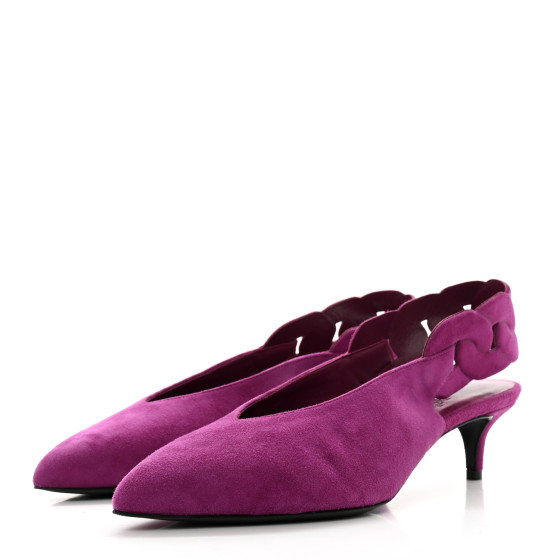 HERMES カメルン　パープル HERMES Suede Goatskin Gabriela 40 Pumps 36 Violet Heliotrope