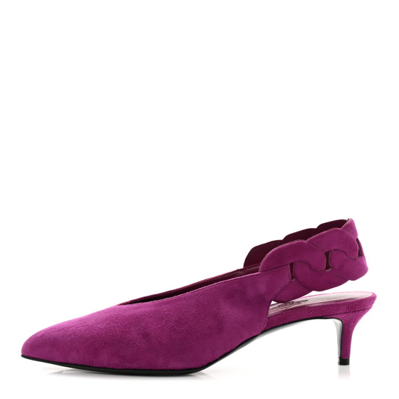 HERMES Suede Goatskin Gabriela 40 Pumps 36 Violet Heliotrope