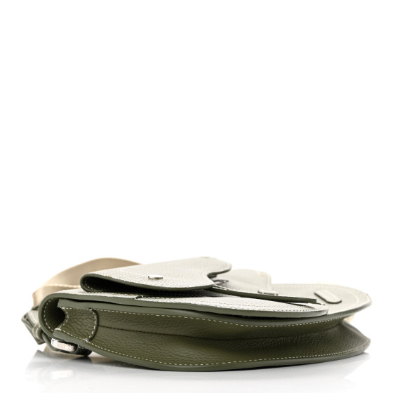 CHRISTIAN DIOR X KAWS Grained Calfskin Saddle Pouch Olive