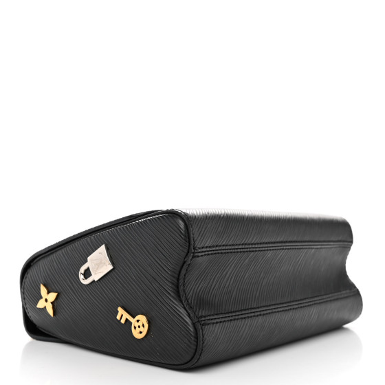 LOUIS VUITTON Epi Love Lock Twist Shoulder Bag MM Black
