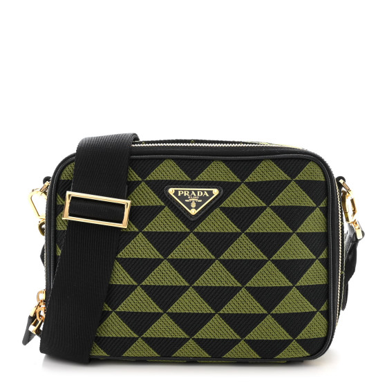 PRADA Jacquard Saffiano Triangolo Symbole Embroidered Medium
