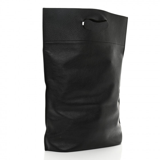 BALENCIAGA Calfskin Printed Kitten Plastic Bag Shopper S