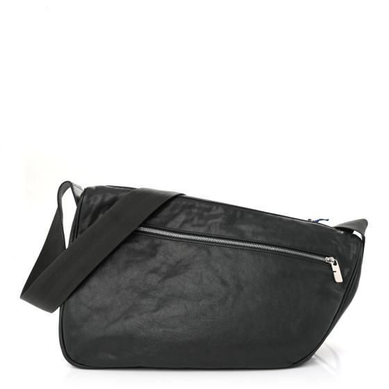 BURBERRY Calfskin Large Shield Messenger Bag Slate 1589137