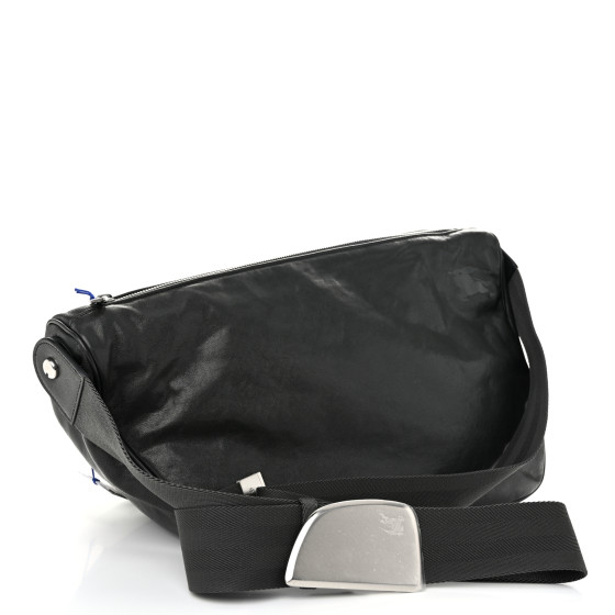 BURBERRY Calfskin Large Shield Messenger Bag Slate 1589137