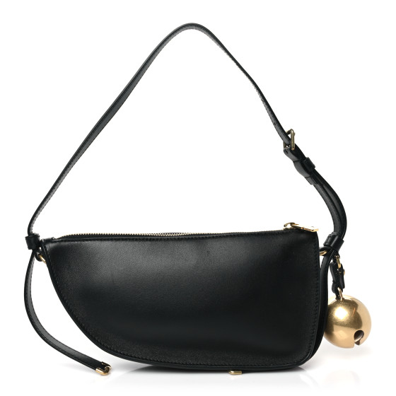 BURBERRY Calfskin Mini Shield Sling Bag Black 1592110