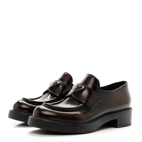 ★大特価★PRADA SPAZZOLATO FUME Prada Studded Spazzolato Fume Modellerie Loafers | Neiman Marcus