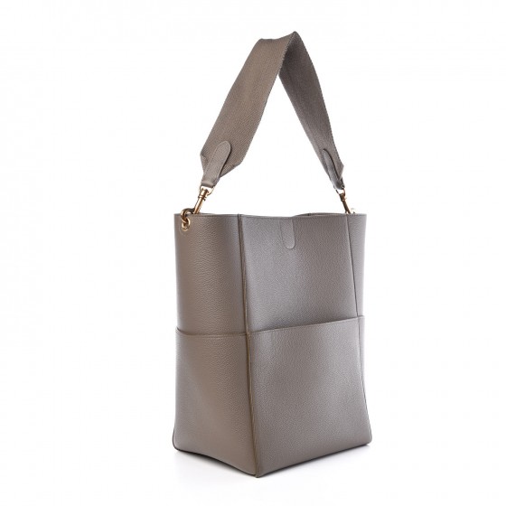 [CELINE]★Sangle Medium Bucket Shoulder Bag★トープ CELINE Soft Grained Calfskin Sangle Bucket Bag Taupe 306434