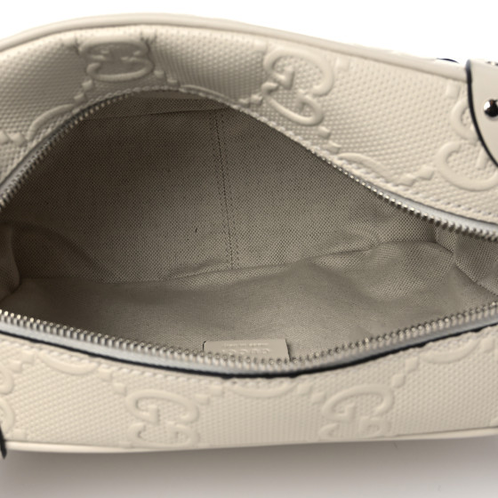 【GUCCI 】GG Tennis 20 Embossed Strap Pouch Clutch Bag GUCCI Calfskin GG Tennis Embossed 2 Detachable Pouch Belt