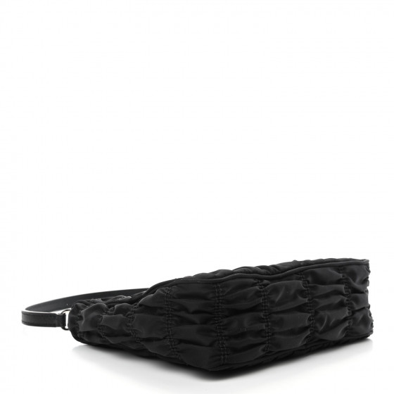 PRADA Tessuto Nylon Gaufre Shoulder Bag Black 811044