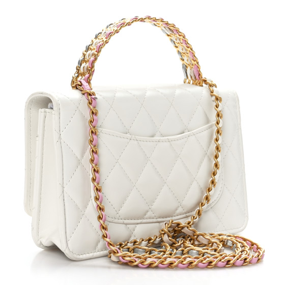 CHANEL バッグ CHANEL Shiny Calfskin Quilted Multicolor Top Handle Wallet