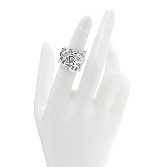 日本よりお得に！CHAINE D'ANCRE ENCHAINEE GM シルバー HERMES Sterling Silver GM Chaine d'Ancre Enchainee Band Ring