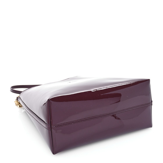 SAINT LAURENT Patent Calfskin Rendez-Vous Hobo Dark Red Wine