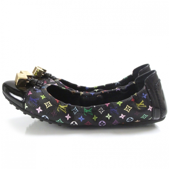 LOUIS VUITTON Monogram Multicolor LOVELY Ballet Flats Black