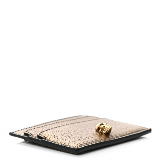 ★alexander mcqueen★ Gold Pinch Card Holder Black 8054981AA Women's Designer Wallets & Cardholders | Alexander McQueen US