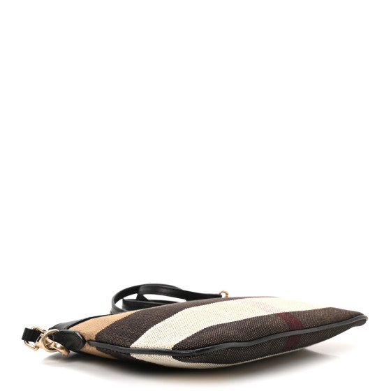 BURBERRY Mega Check Peyton Crossbody Clutch Bag Black