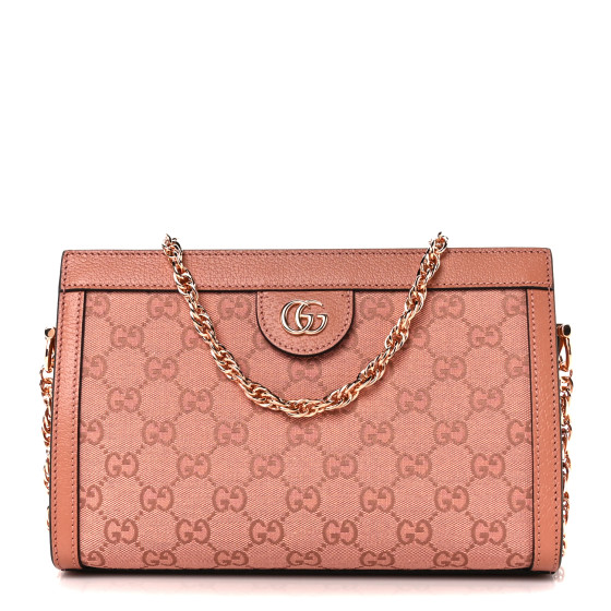 GUCCI Monogram Textured Dollar Calfskin Small Ophidia Chain