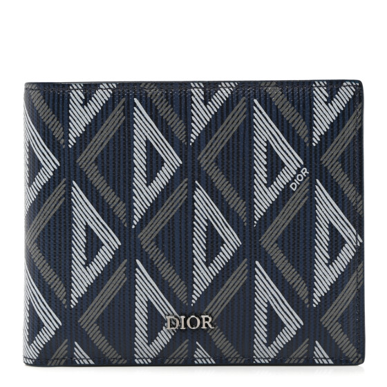 【無料郵送/関税込/正規品】 Dior CD Diamond Canvas Wallet Bla CHRISTIAN DIOR Coated Canvas Calfskin CD Diamond Bifold